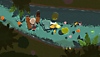 Naiad screenshot showing a character floating down a river