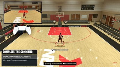 Breve vídeo que muestra un ejercicio de fintas en NBA 2K25