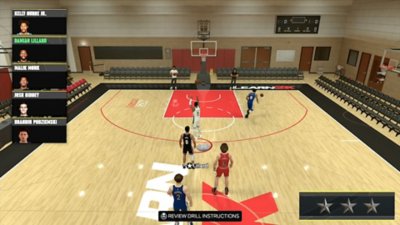 A short video showing NBA 2K25 Knockout shooting skill training