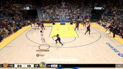 A short video showing a player scoring a 3 pointer in Quick Play