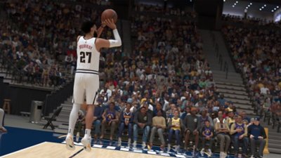 NBA 2K25 – snímek obrazovky zachycující Jamala Murrayho při střele