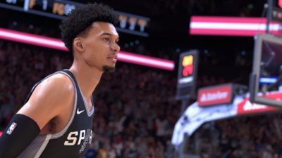 لقطة شاشة من لعبة NBA 2K25 تعرض اللاعب Victor Wembanyama