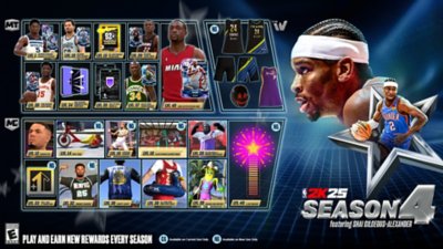 An image showing the Seasonal Rewards available in NBA 2K25 Season 4