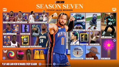 An image showing the Seasonal Rewards available in NBA 2K25 Season 7