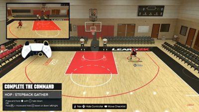 A short video showing NBA 2K25 Stepback skill training