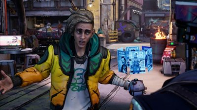 Immagine di New Tales from the Borderlands con Octavio che parla con un droide