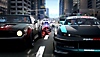 Screenshot van Need for Speed Unbound met twee racers die het tegen elkaar opnemen