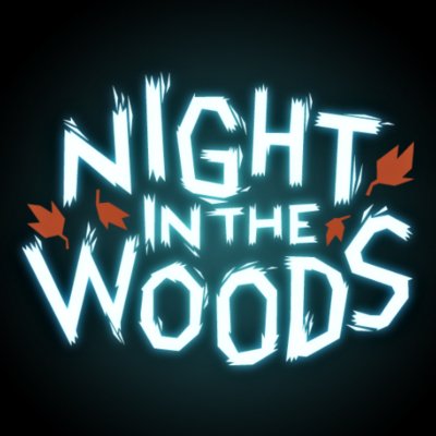 Night in the Woods, glavna ilustracija koja prikazuje logotip igre