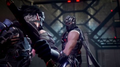 Ninja Gaiden 4 - Screenshot che mostra l'incontro tra Yakumo e Ryu