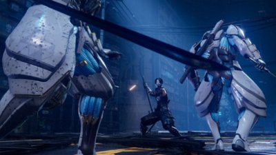 Ninja Gaiden 4 - Screenshot di due nemici vestiti di bianco che avanzano verso Yakumo