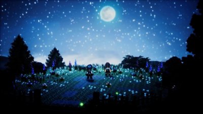 OCTOPATH TRAVELER 0 スクリーンショット 月を見ている2人のキャラクター