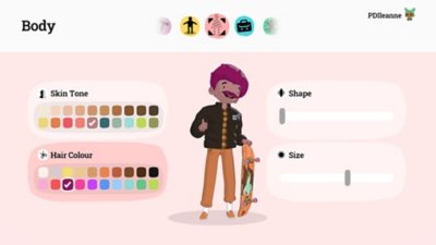 OlliOlli World – Captură de ecran cu creatorul de personaje