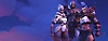 Overwatch 2 – kľúčová grafika s tromi postavami.