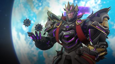 Overwatch 2 screenshot showing character with two round object hovering over their hand.