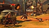 Az Overwatch 2 képernyőképe, rajta egy fegyverrel lövő karakter