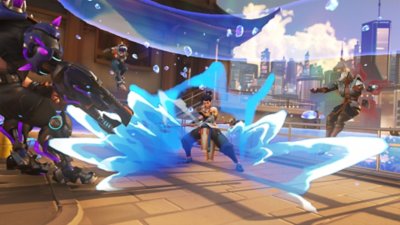Overwatch 2 screenshot showing the hero Wuyang utilizing their abilities