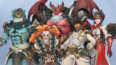 Captura de pantalla de Overwatch 2 que muestra a un grupo de personajes