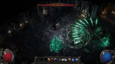 Path of Exile 2 screenshot showing a boss encounter