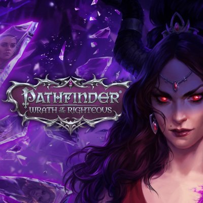 Arte guía de Pathfinder Wrath of the Righteous que muestra a un personaje femenino de ojos rojos