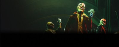 PayDay 3 what's new page art showing scary looking men wearing masks.