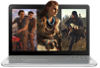 Laptop with Uncharted, Horizon and Days Gone key art