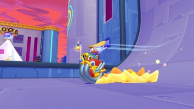 Penny's Big Breakaway screenshot showing Penny riding Yo-Yo for increased movement speed