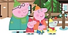 Captura de pantalla de Peppa Pig: World Adventures que muestra un grupo de personajes en la nieve