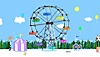لقطة شاشة للعبة Peppa Pig تظهر عجلة الملاهي الضخمة