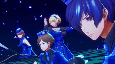 Snimak ekrana igre Persona 3 Reload na kom su prikazani dodatni kostimi na temu Velvet Room-a.