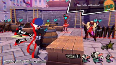 Persona 5 Tactica – posnetek zaslona kaže boj