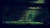 Captura de pantalla de Planet of Lana que muestra a Lana y a Mui corriendo a través de un área frondosa interna