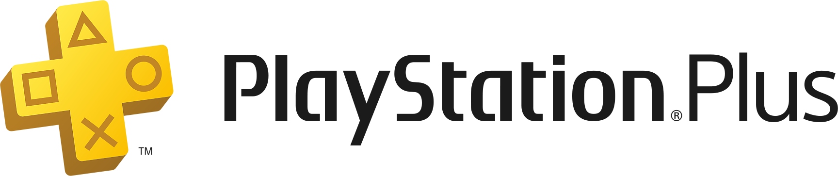 Musta PlayStation Plus -logo