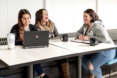 SIE-werknemers die werken en lachen