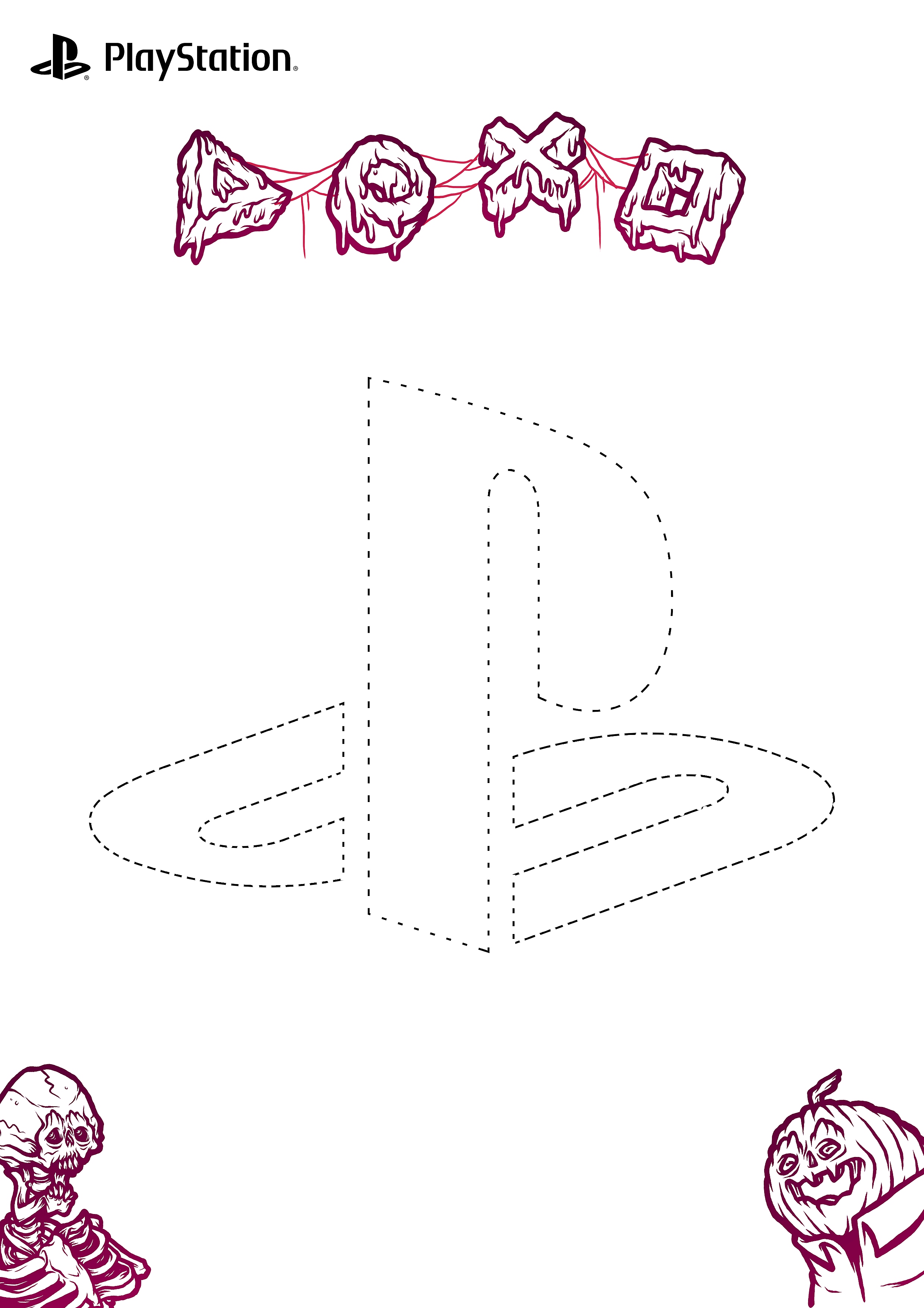 Pompoen-snijstencil met PlayStation-thema