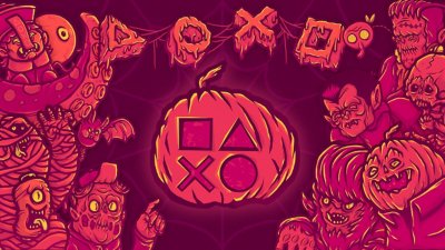PlayStation-themed Pumpkin carving stencil key art