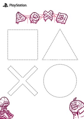 Šablona na vyřezávání dýní s motivem PlayStation