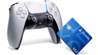 PlayStation credit card and dualsense controller