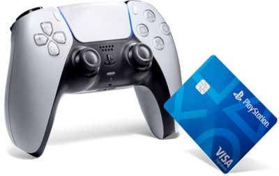 PlayStation credit card and dualsense controller