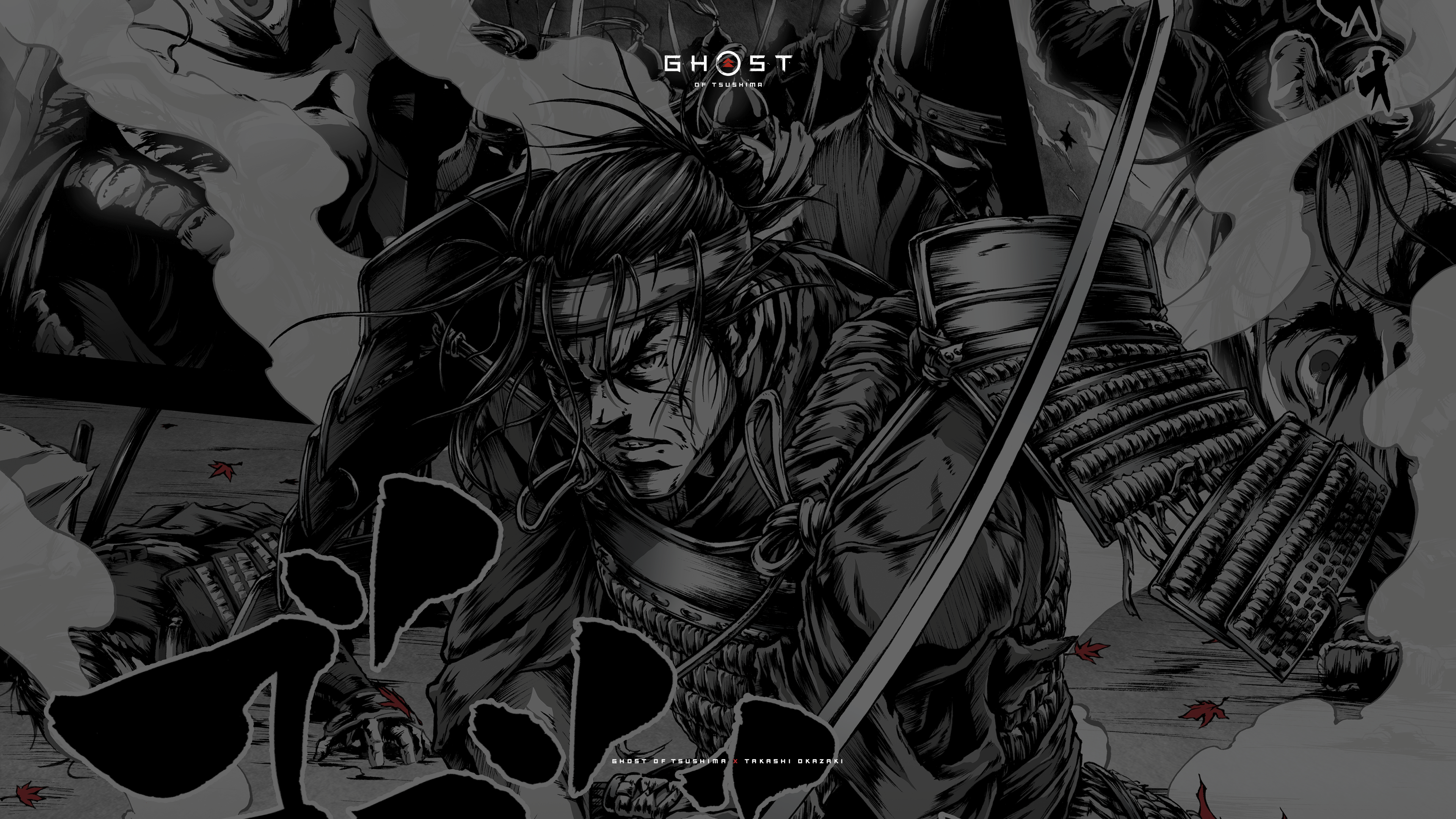 Ghost of Tsushima - Dark Manga - Achtergrond voor desktop