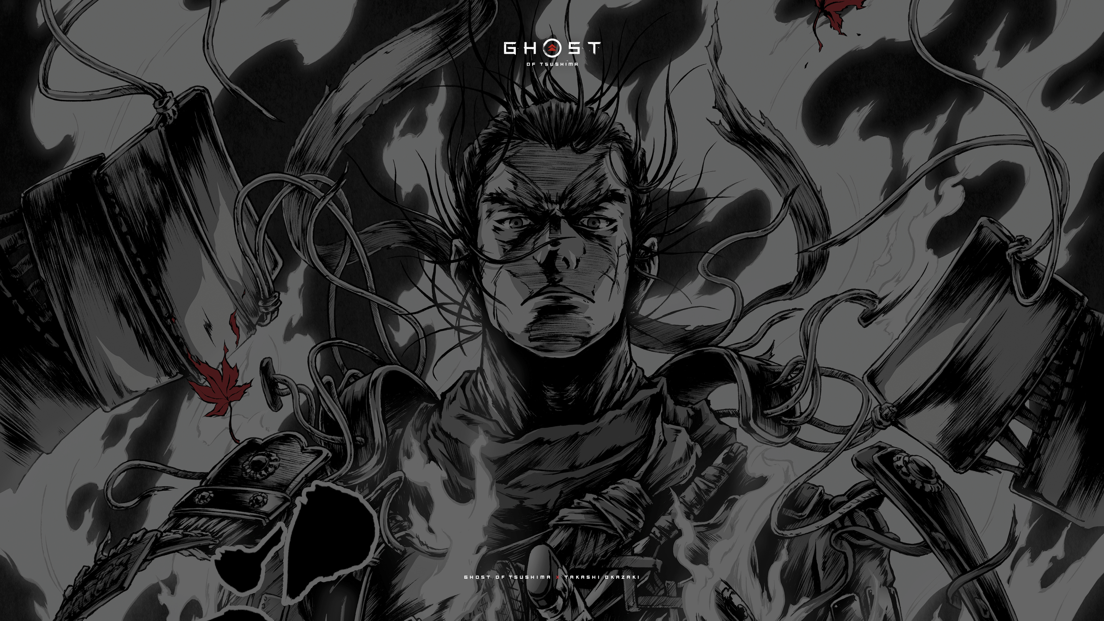 Ghost of Tsushima - Dark Manga - Achtergrond voor desktop