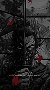 خلفية شاشة جوال للصورة الفنية للمانغا المظلمة في لعبة Ghost of Tsushima