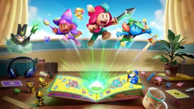 The Plucky Squire hero artwork showing characters leaping out of a book