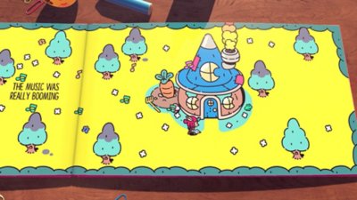 The Plucky Squire screenshot showing a colourful picture book scene