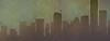خلفية تعرض ناطحة سماء في مدينة في مرحلة ما بعد نهاية العالم