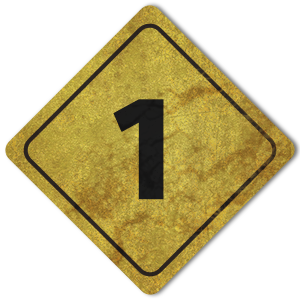 Signpost graphic marked with the number '1'