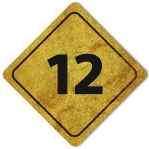 Signpost graphic marked with the number '12'