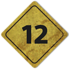数字の「12」が記された標識のグラフィック