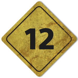 Signpost graphic marked with the number '12'