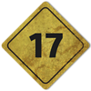Panneau marqué du numéro « 17 »