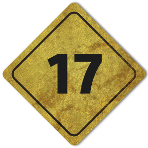 Signpost graphic marked with the number '17'